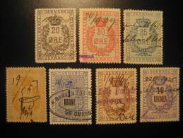 Lot 7 STEMPEL MARKE 20 Ore To 10 Kr All Diff. Revenue Fiscal Tax Postage Due Official Denmark - Revenue Stamps
