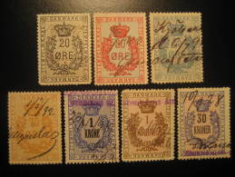 Lot 7 STEMPEL MARKE 20 Ore To 30 Kr All Diff. Revenue Fiscal Tax Postage Due Official Denmark - Revenue Stamps