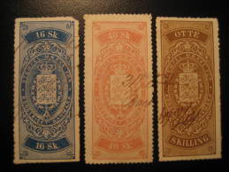 Lot 3 STEMPEL MARKE For Kongeriget All Diff. Revenue Fiscal Tax Postage Due Official Denmark - Steuermarken