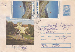 39172- BRASOV- CITADEL RESTAURANT, TOURISM, REGISTERED COVER STATIONERY, CABLE CAR STAMPS, 1988, ROMANIA - Hôtellerie - Horeca