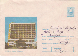 39184- COVASNA SPA TOWN, DEER HOTEL, CAR, TOURISM, COVER STATIONERY, 1987, ROMANIA - Hôtellerie - Horeca