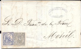 España. Barcelona A Motril. Carta Circulada Con Sellos Sin Matasellar. 141-145 - Lettres & Documents