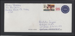 USA 289 Cover Brief Postal History Air Mail Stamped Stationery Cycling Bicycle Race Olympic Games - Marcophilie