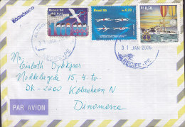 Brazil Par Avion Economico RECIFE 2006 Cover Letra Storch Bird Vogel Babies Swimming World Championship WWII Ship Medals - Lettres & Documents