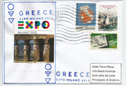 GREECE UNIVERSAL EXPO MILAN 2015.letter From The GREEK Pavilion In MILAN , Addressed To Andorra. - 2015 – Milan (Italy)