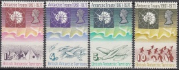 British Antarctic Territory 1971 Michel 39 - 42 Neuf ** Cote (2005) 80.00 Euro 10 Ans Traité De L'Antarctique - Neufs