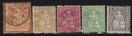 SWITZERLAND 1862,1867 SCOTT 43*,45,52*,53,55* VALUE US $11.55 - Nuevos