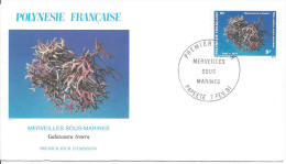 PAPEETE 1/2/1991 FDC Premier Jour Corail Algue - FDC