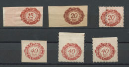 LIECHTENSTEIN, 6 DUE STAMPS VARIETIES NG/HI/NH 1920 - Taxe