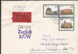 DDR  U 1, Eilbrief Mit Stempel: Dresden 19.6.1985, Burgen 1984 - Briefomslagen - Gebruikt