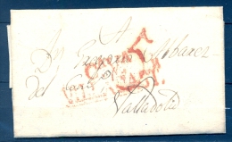 1822 , PREFILATELIA , D.P. 14 , SEGOVIA , CARTA CIRCULADA ENTRE VILLACASTIN Y VALLADOLID , TIZÓN Nº 4 - ...-1850 Prephilately