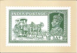 India  Dak Tonga Mode Of Transport, King George VI, 3Annas Stamp Reproduced Card By India Post - Sonstige (Land)