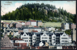 1765 - Ohne Porto - Alte Ansichtskarte - Pößneck Pössneck Rathaus Schule Turm - Gel 1916 - Pössneck