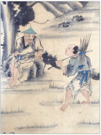 ESTAMPE JAPONAISE (ou Chinoise) VERS 1900/ 1920, 135 CM X 35, Sur Papier De Riz - Asian Art