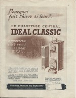 Encart Publicitaire/Chauffage Central/Idéal Classic/CieNationale Des Radiateurs/Revue Touting Clud France/1937  ILL84 - Elektriciteit En Gas