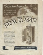 Encart Publicitaire/Chauffage Central/Idéal Classic/Cie Nationale Des Radiateurs/Revue Touting Clud France/1937  ILL91 - Electricity & Gas