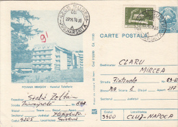 39417- POIANA BRASOV- SKI RESORT, TELEFERIC HOTEL, TOURISM, POSTCARD STATIONERY, 1980, ROMANIA - Hôtellerie - Horeca