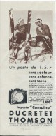 Encart Publicitaire/SKI/Poste TSF/ Ducretet Thomson /Bd Haussmann/Revue Touring Club De France/1938  ILL94 - Electricity & Gas