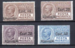 1924 - Regno P. Pneumatica Sovrast. N 4-7 Completa Integri MNH** - Rohrpost