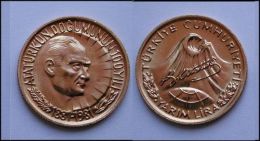 AC - CENTENARY OF ATATURK'S BIRTH ATATURK'UN DOGUMUNUN 100 YILI HALF LIRA - Turchia