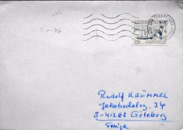 Greenland  1976  Letter To Sweden. The First Day A Stamp 01-10-1976  Sdr.Strømfjord   ( Lot 6090 ) - Cartas & Documentos
