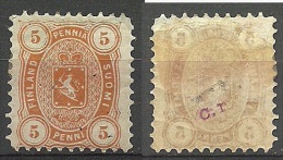 FINLAND FINNLAND 1875 Michel 13 A X (dünnes Papier) * Signed - Unused Stamps