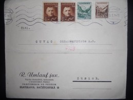 Slovaquie Lettre De Bratislava 1940 Pour Zurich - Usados