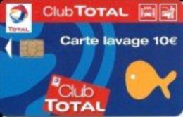 FRANCE CARTE LAVAGE TOTAL CLUB TOTAL 10€ SCHLUMBERGER SUPERBE N° VERSO - Car-wash