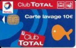 FRANCE CARTE LAVAGE TOTAL CLUB TOTAL 10€ SCHLUMBERGER SUPERBE N° VERSO - Lavage Auto