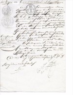 BUREAU Des HYPOTHEQUES  De MEAUX  ( 77 )  -  Cachet Loi De 1816  2/5 En Sus - Cachets Généralité