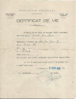 Certificat De Vie / Jean-Claude GAUTIER/ Carmaux /TARN/ /1939    AEC25 - Unclassified