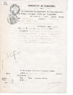 CERTIFICAT De RADIATION  -  1863  Commune De FORGES  ( 77 ) - Cachets Généralité