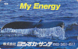 Télécarte Japon - ANIMAL - BALEINE / MY ENERGY - WHALE Japan Phonecard - WAL Telefonkarte - BALLENA / Queue - 354 - Dolphins