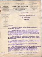 VP3539  - Tabac - Lettre De Mrs F.HARLE & G.BRUNETON Ingénieurs - Conseils à Paris Rue De La Rochefoucauld - Dokumente