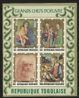 B)1972 TOGO, RELIGION, PAINTINGS, FAITH,  SELF-PORTRAIT OF LEONARDO DA VINCI, BOTTICELLI, GIOVANNI BELLINI,  ASSISTANT - Togo