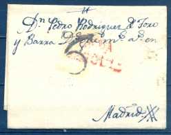 1805 , PREFILATELIA , D.P. 14 ,  SEGOVIA , CARTA CIRCULADA A MADRID , " Cª Vª / SEGOVIA " TIZÓN Nº 5 - ...-1850 Vorphilatelie