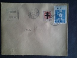 Lettre De 1944 Poste FFI PARIS LIBERE - Andere & Zonder Classificatie