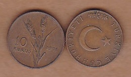 AC - TURKEY - 10 KURUS 1971 COPPER AS IT IS SEEN - Turquie