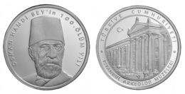 AC - CENTENARY OF DEATH OF OSMAN HAMDI ISTANBUL ARCHAEOLOGY MUSEUM COMMEMORATIVE SILVER COIN PROOF - UNCIRCULATED TURKEY - Turkey