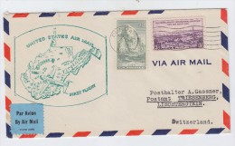 USA/Liechtenstein DUNBAR VIRGINIA FIRST FLIGHT COVER 1935 - 1c. 1918-1940 Lettres