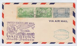 USA WATERTOWN SOUTH DAKOTA FIRST FLIGHT COVER ROUTE AM 26 - 1c. 1918-1940 Lettres