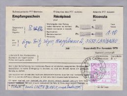 Schweiz Automatenmarken  Zu#1 IV "A4" Auf Empfangsschein Cardo 1979-11-28 - Automatic Stamps