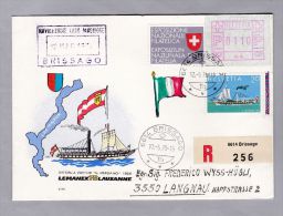 Schweiz Automatenmarken  Zu#1 IV Auf R-Brief Brissago 1978-05-12 Schiffspost - Automatenmarken