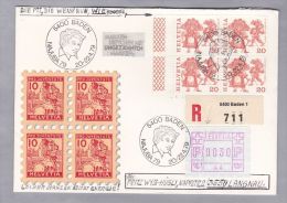 Schweiz Automatenmarken Zu#1 IV "A4" Abart Auf R-Brief - Automatic Stamps