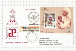 1997 FIrst Day Cover,Miniature Sheet Of Mother Teresa, Officially Issued Reprinted On Post Card By India Post,2015 - Moeder Teresa