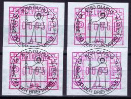 Schweiz Automatenmarken 1976-12-4/5 Serie A1-A4 Sonder-Voll-Stempel - Automatic Stamps