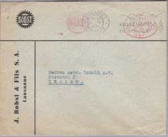Schweiz Firmenfreistempel 1935-04-05 Lausanne 1 Frama "P20P #987" FR Brief Bobst - Máquinas De Franquear