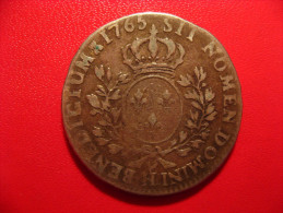 Demi écu 1765 H La Rochelle Louis XV - 4980 Exemplaires, Coin Modifié 8812 - 1715-1774 Luigi XV Il Beneamato