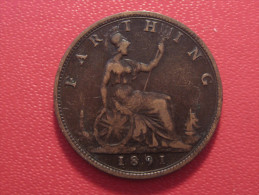 Grande-Bretagne - UK - Farthing 1891 Victoria 6015 - B. 1 Farthing