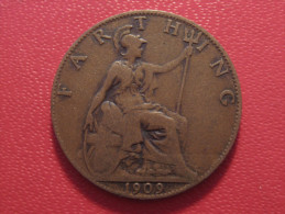 Grande-Bretagne - UK - Farthing 1909 Edward VII 6007 - B. 1 Farthing